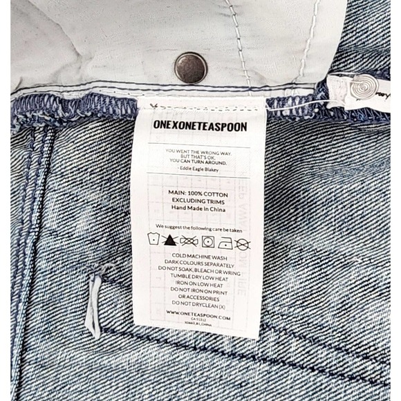 ONE TEASPOON Denim Shorts Blue Storm Bandits Size 26 NEW MSRP $118 - Picture 4 of 8